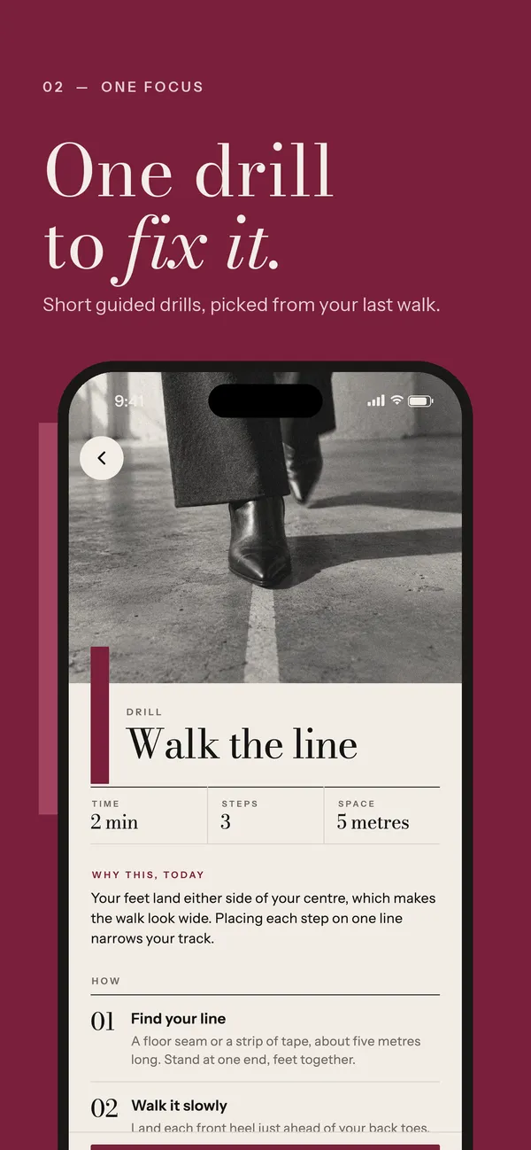 A drill picked from your last walk: Walk the line